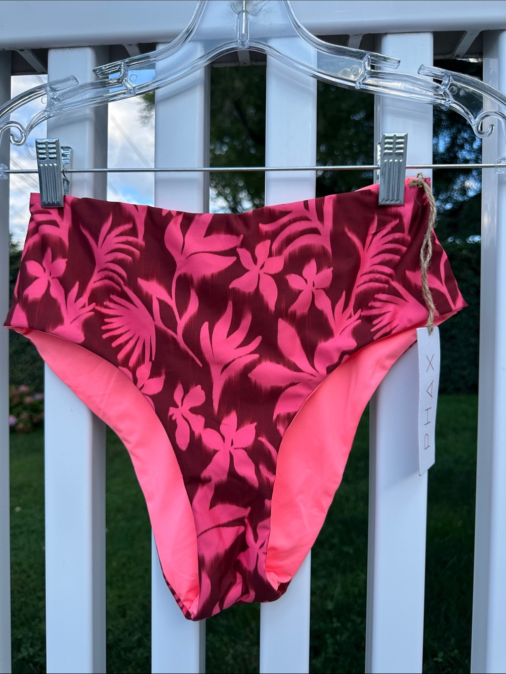 Dhax High-Waist Floral Bikini Bottom - Pink Floral